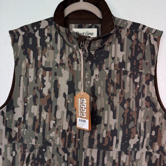 Duck Camp Vest Men Medium Ms Contact Softshell Woodland Camo Outdoor Hunting NEW - Picture 3 of 10